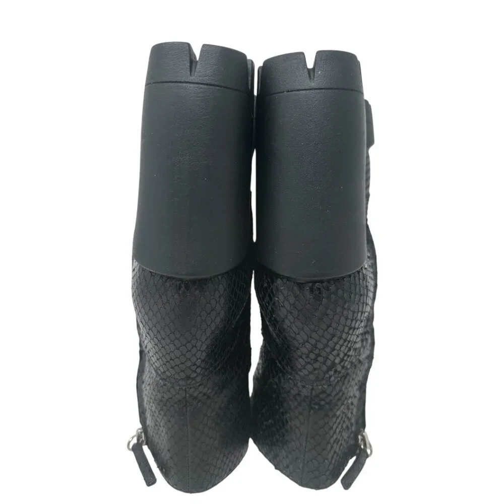 Giuseppe Zanotti Gintonic Black Snake Embossed Leather Combat Platform Boots 7.5 - Picture 7 of 12